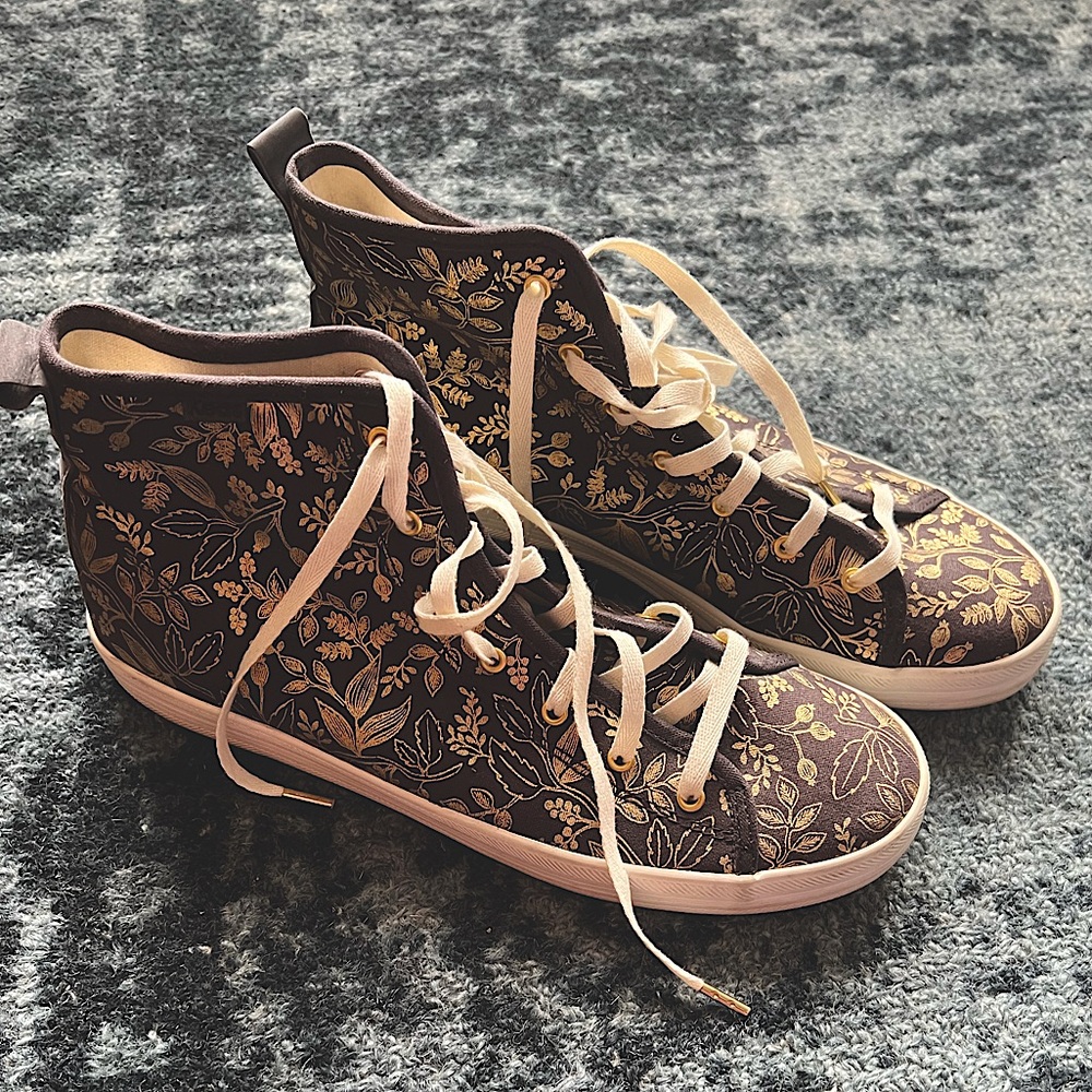 Keds Rifle Paper Co Floral High Tops Size 8